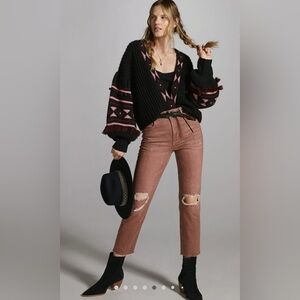 PILCRO by Anthropologie The Vintage Straight Jeans in Light Red" Size 24